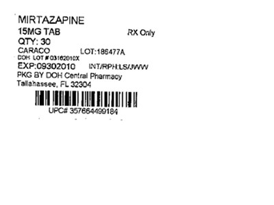 15mg Label (Mirtazapine 15mg(caraco))